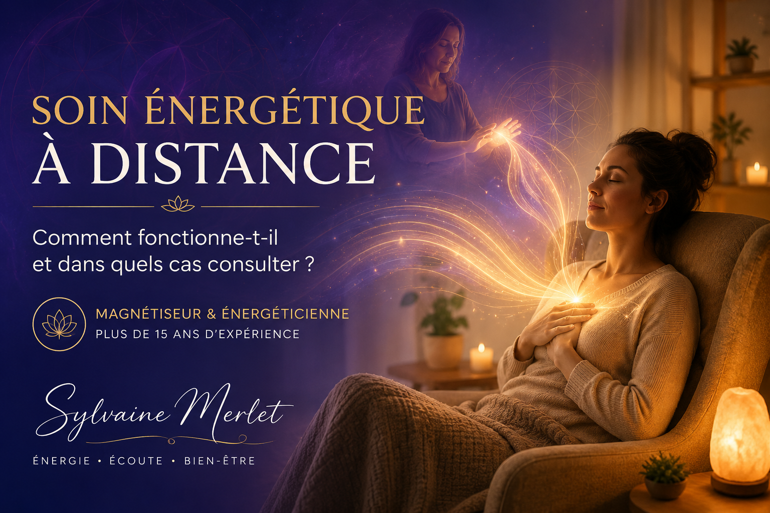 Soin énergétique à distance par Sylvaine Merlet, magnétiseuse et énergéticienne à distance